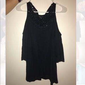 cut out shoulder dress shirt